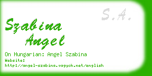 szabina angel business card